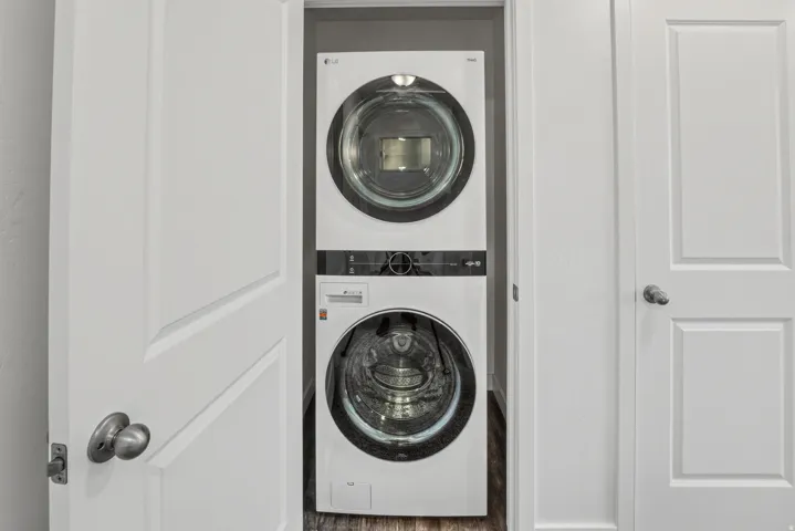 Stackable washer and dryer unit