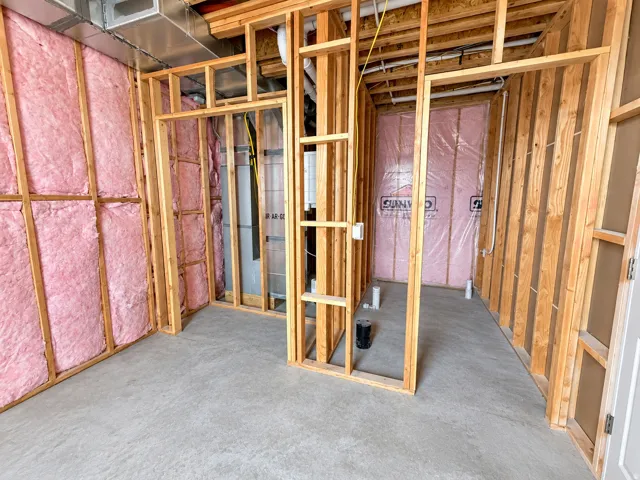 Unfinished 4th bedroom with roughed in plumbing for 3rd full bath ensuite