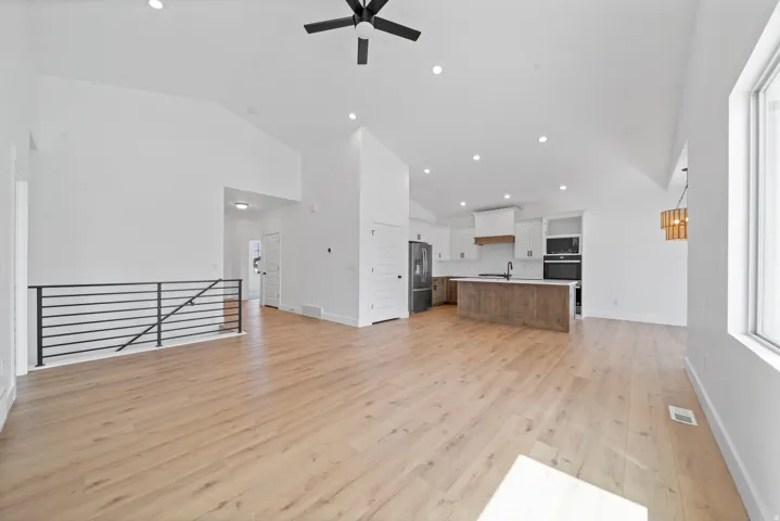 Vaulted ceilings with recessed lighting