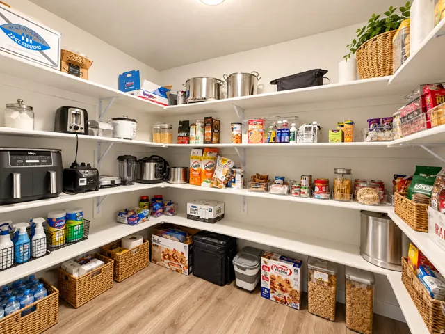Built-in shelving for organized storage