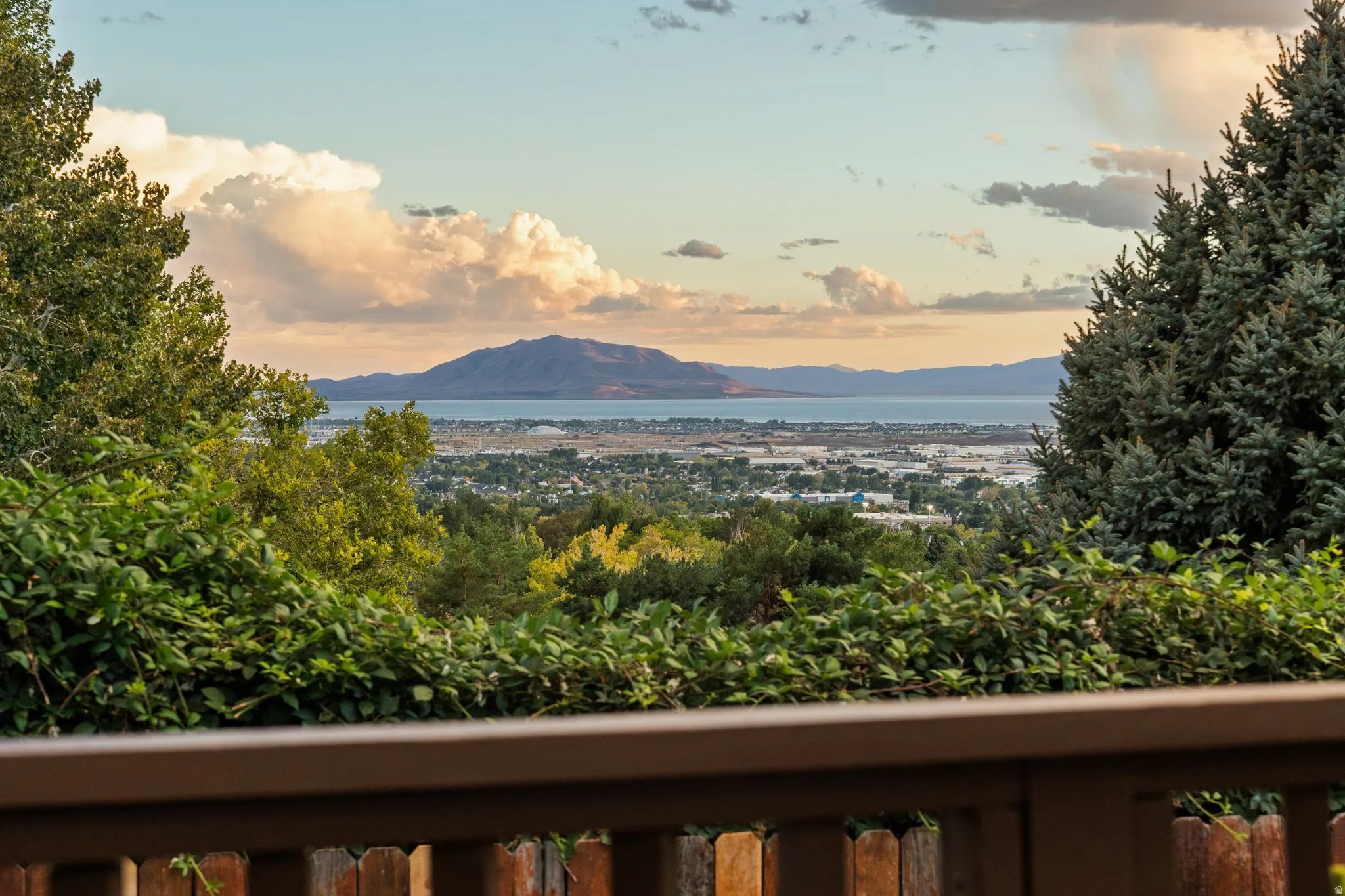 Sunset view from the back deck off the dining room and kitchen