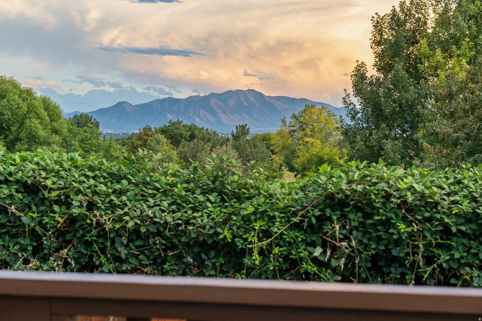 Sunset view from the back deck off the dining room and kitchen