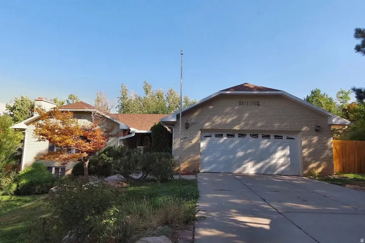 Brick exterior with gabled roofline
