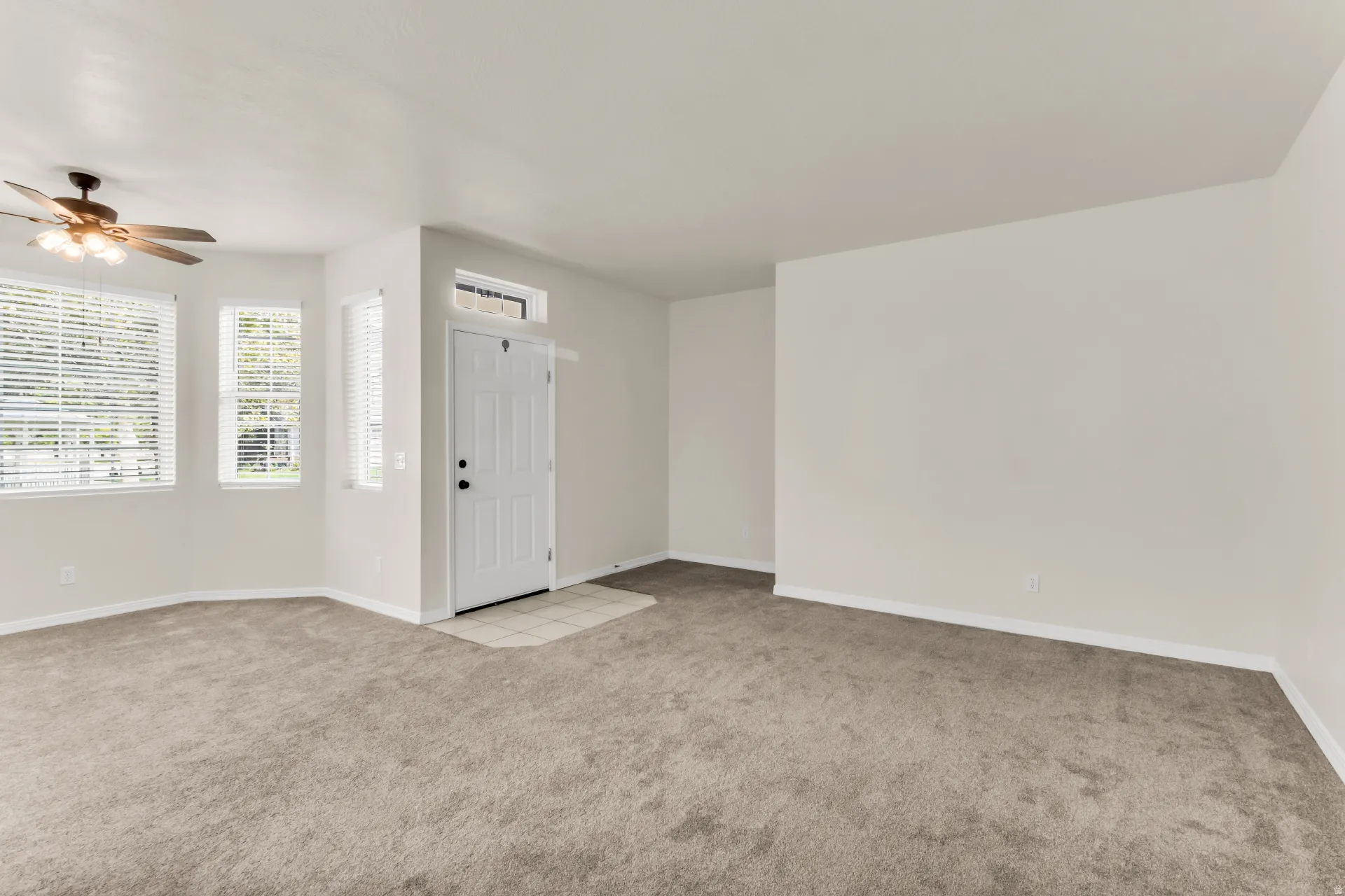 Front door entry in living room