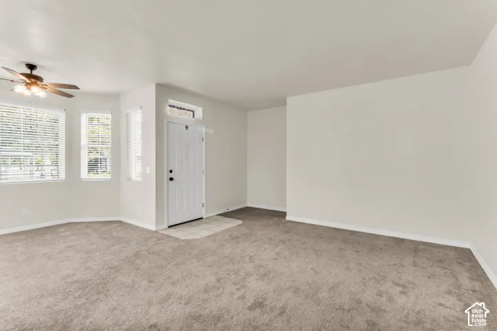 Front door entry in living room