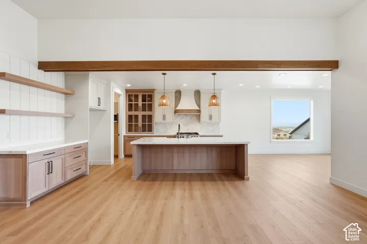Wood-finish flooring throughout
