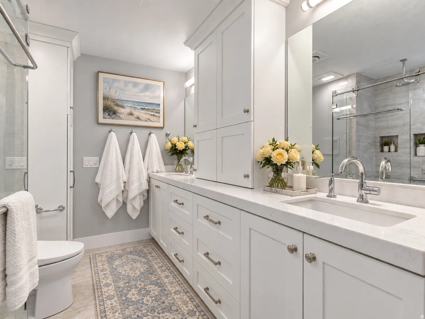 MAIN FLOOR Primary Bath is luxurious