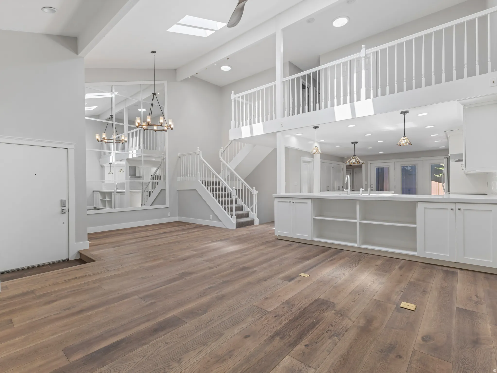 The open concept lets whomever is working in the Kitchen still converse with everyone in the Living Room and Dining Area