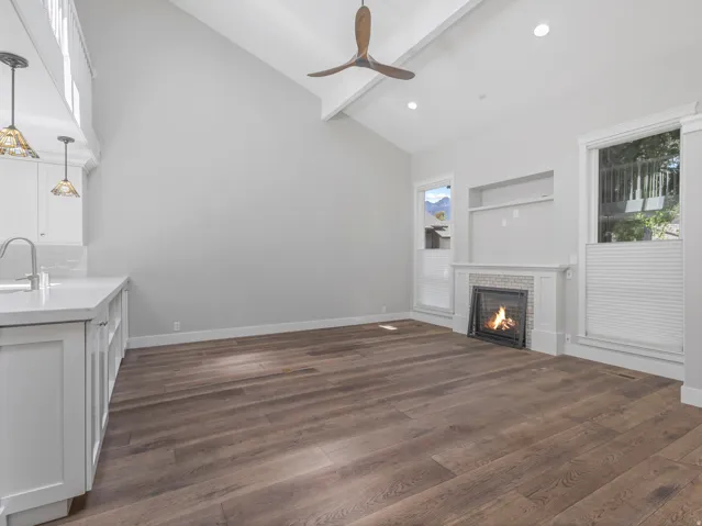 The Floors are actual hardwood and the Media Niche is prewired for your convenience