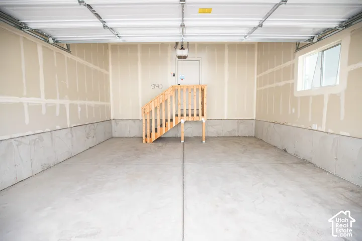 View of 2 car garage