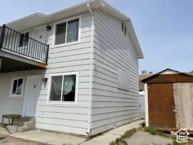 Two-story exterior with horizontal siding