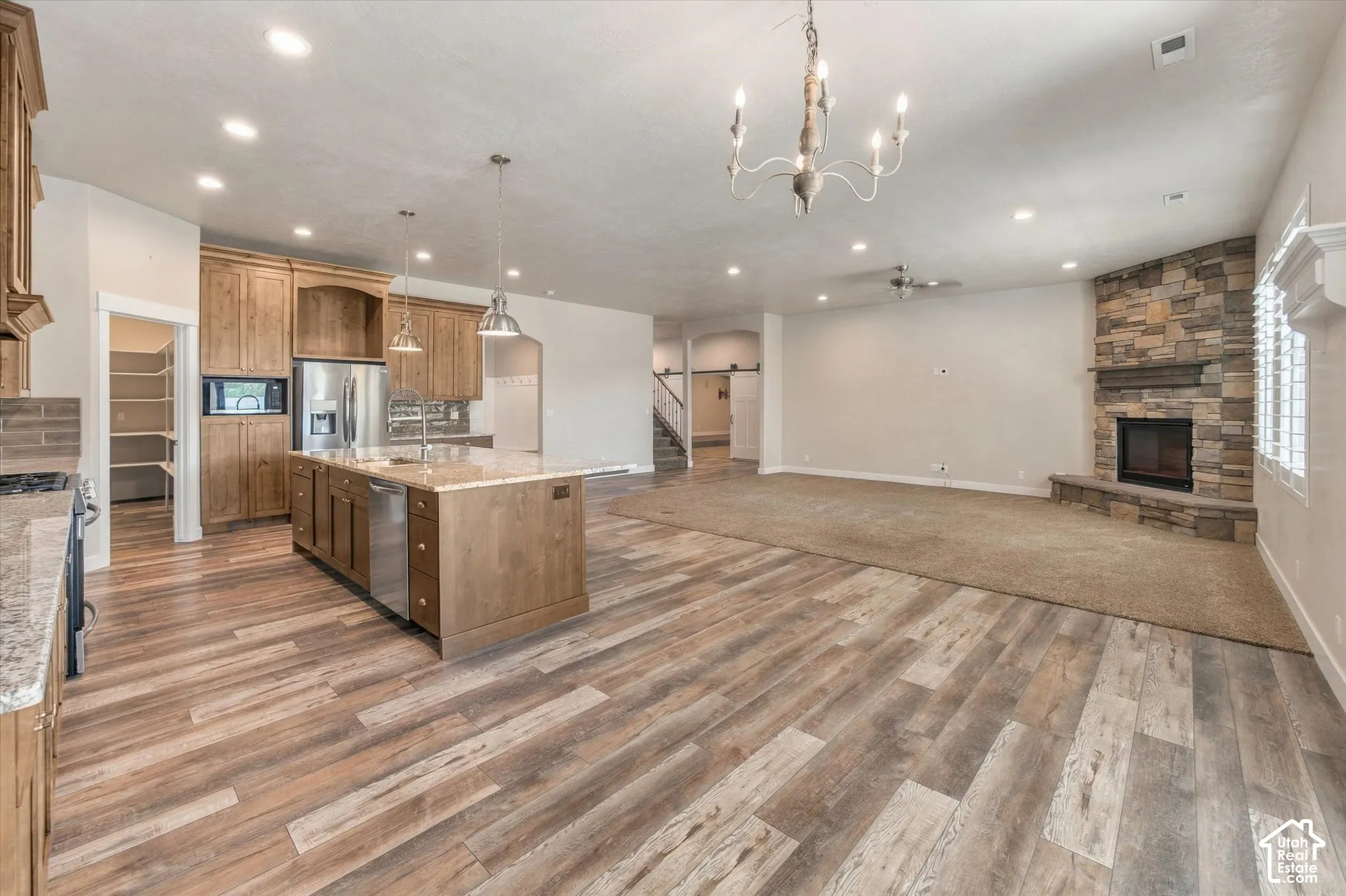 Open-concept living space, Kitchen, Dining and Family Room.