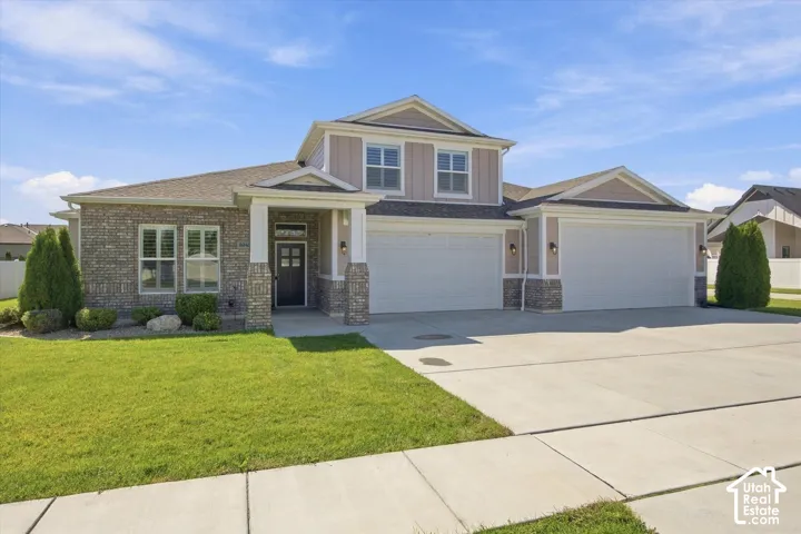 Brick Rambler w/ attached 4 car garage