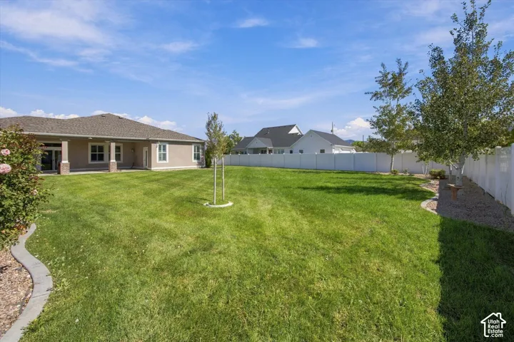 Expansive and beautiful backyard.