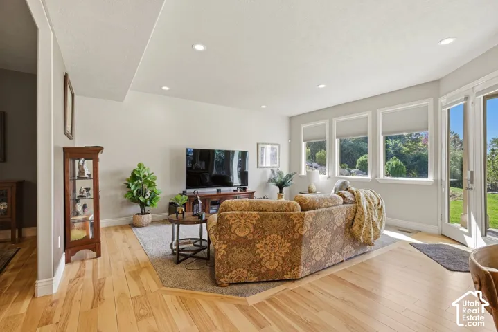 Lower level family room with walk out access to back yard and covered patio