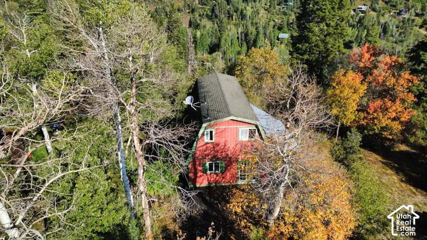 View of cabin from above