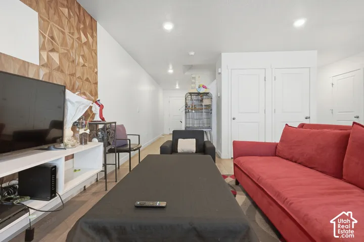 Wood-finish flooring throughout