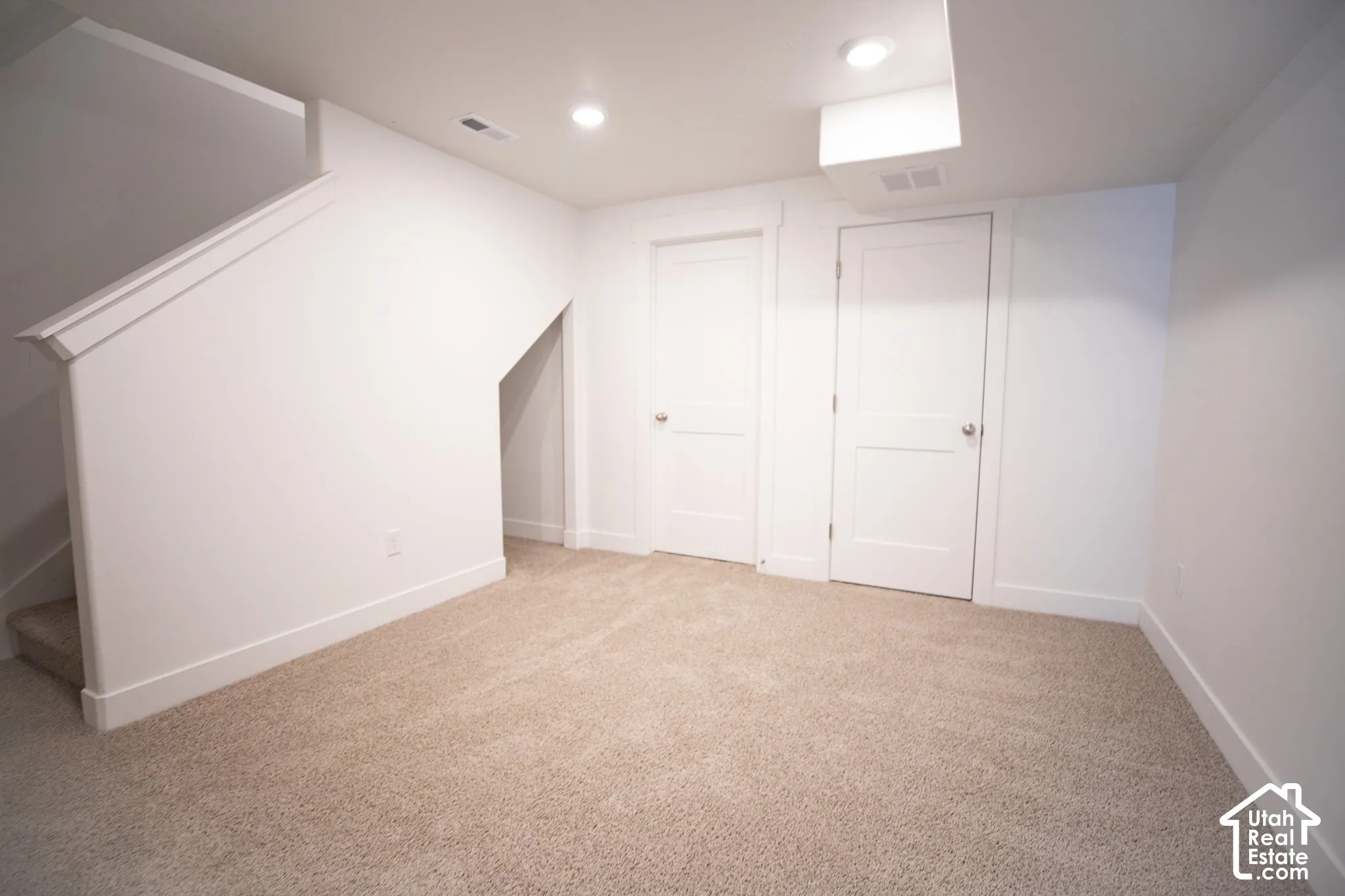 Family room as part of fully-finished basement.
