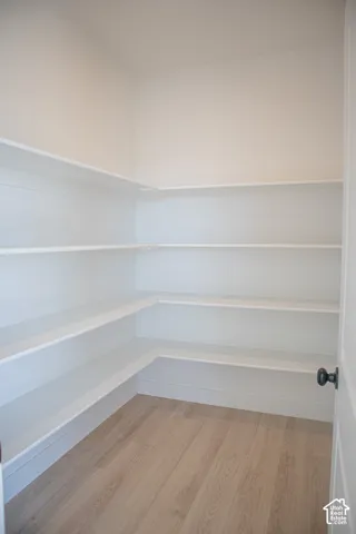 Huge walk-in pantry adjacent to kitchen.