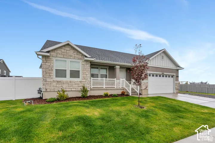Stone veneer and stucco exterior