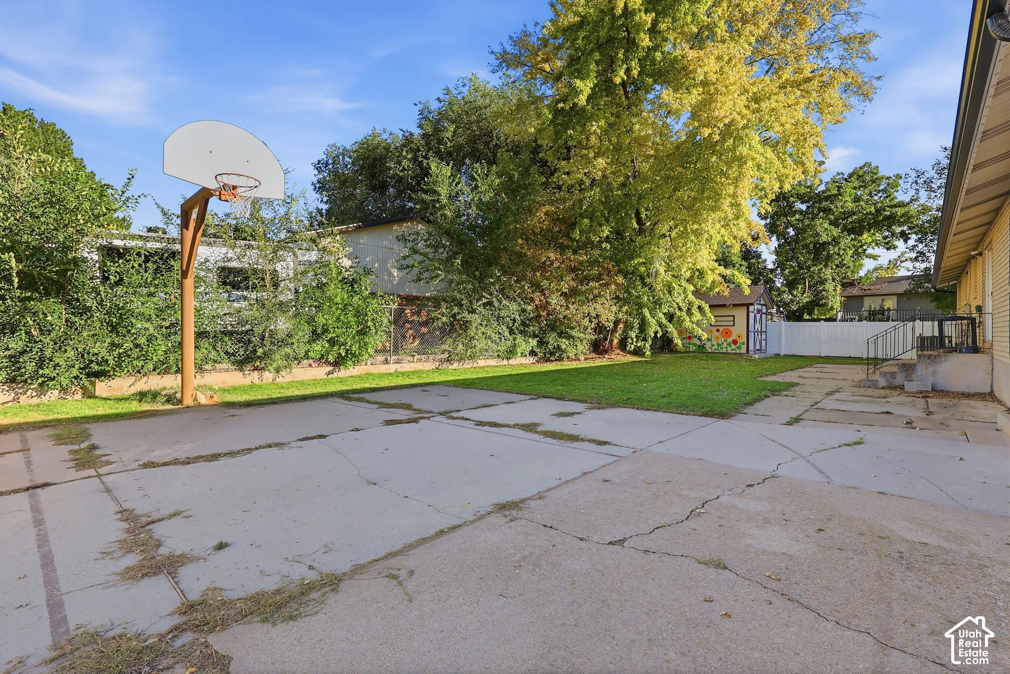 Built in basketball standard and cement