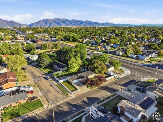 Aerial view showcasing this property's prime location along a major thoroughfare with convenient access to established residential neighborhoods