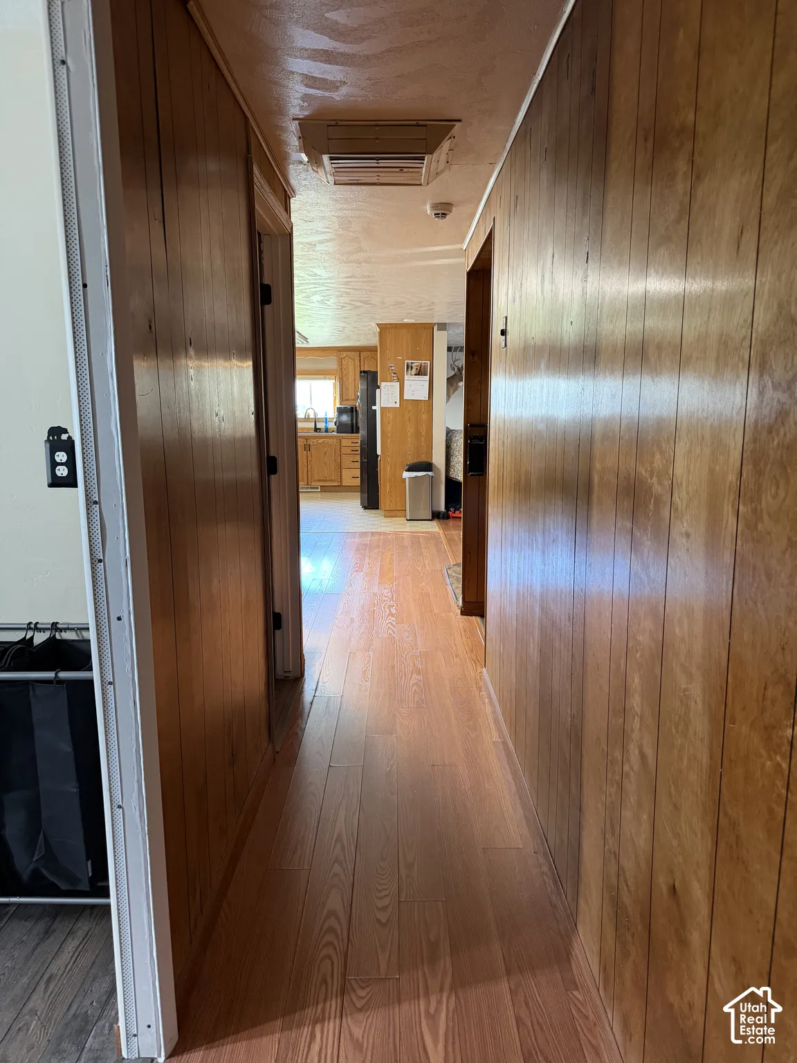 Wood-finish flooring with wood paneling