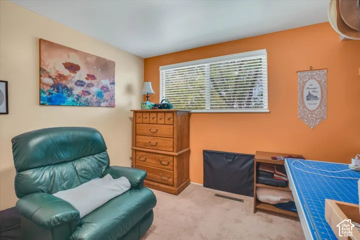 Window with blinds provides natural light