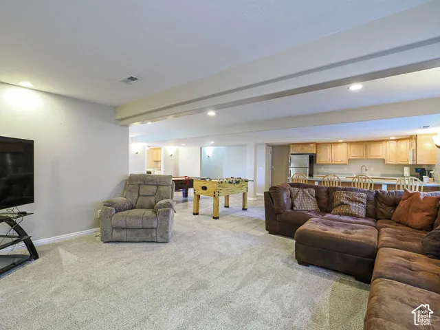 Recessed lighting and light-toned walls