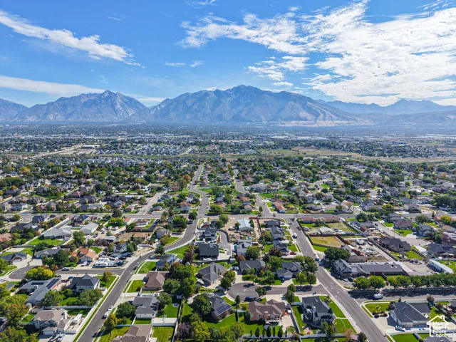 Expansive residential area with a prominent mountain backdrop