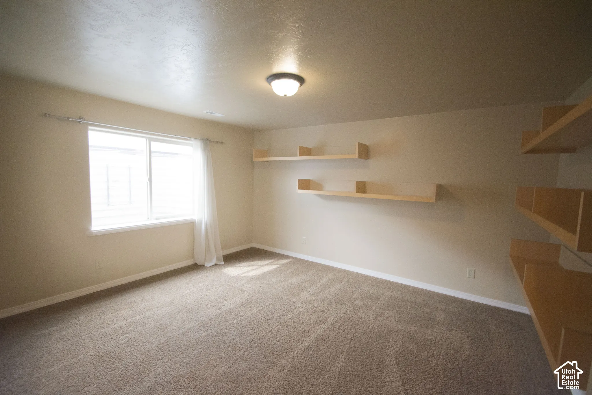 Neutral-toned carpet flooring