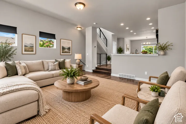 Open-concept living area featuring Virtual Staging