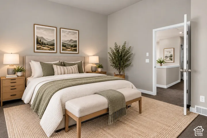 Primary bedroom with virtual staging