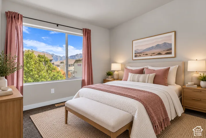 Virtually staged bedroom