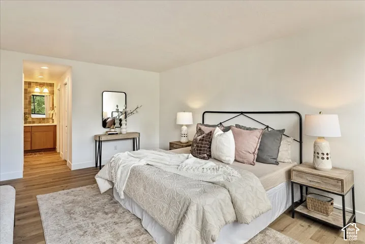 White walls with wood-finish flooring