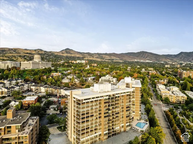 Mid-rise residential building featuring a concrete and glass exterior