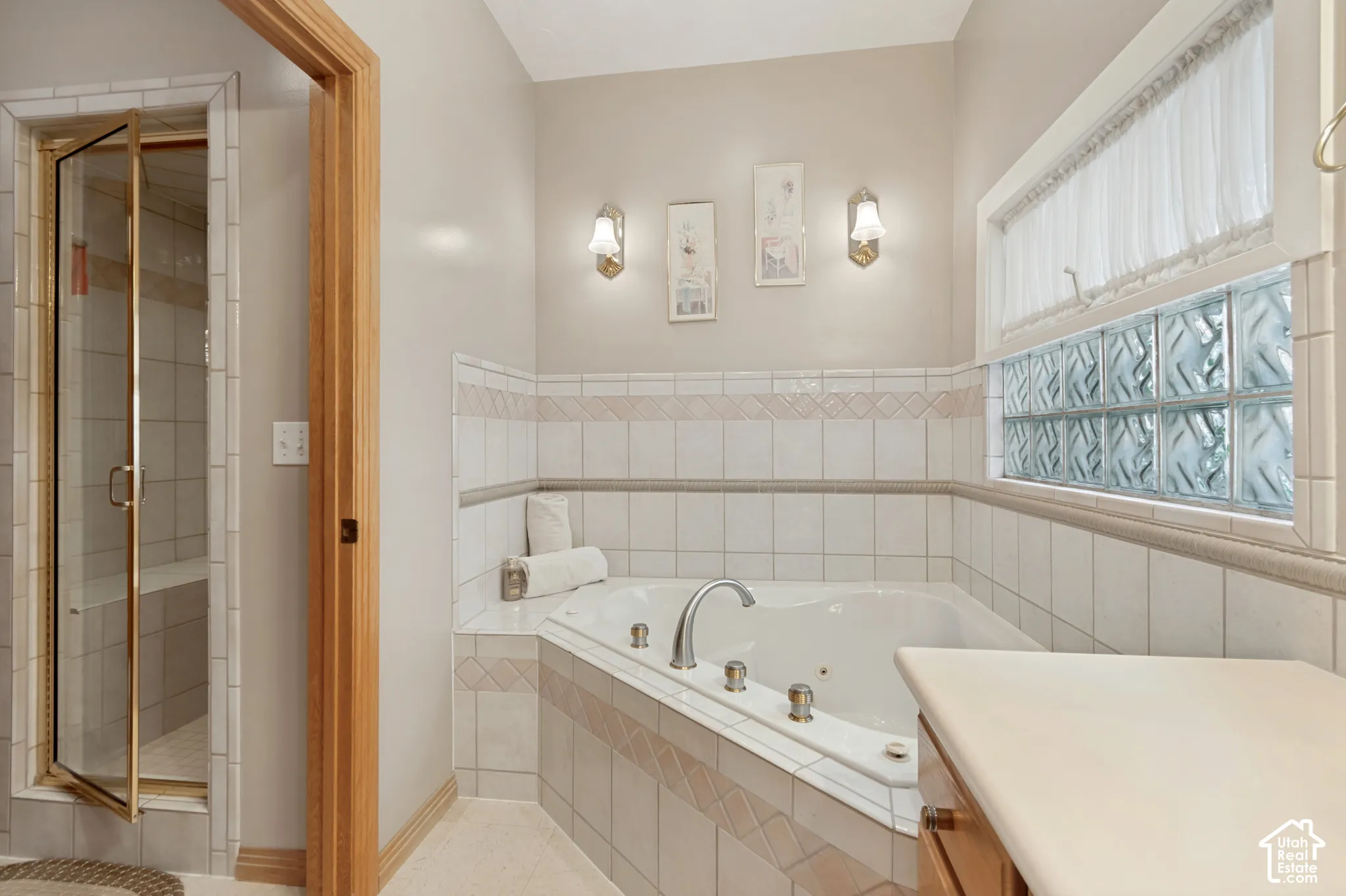 Primary bathroom with walk-in closet