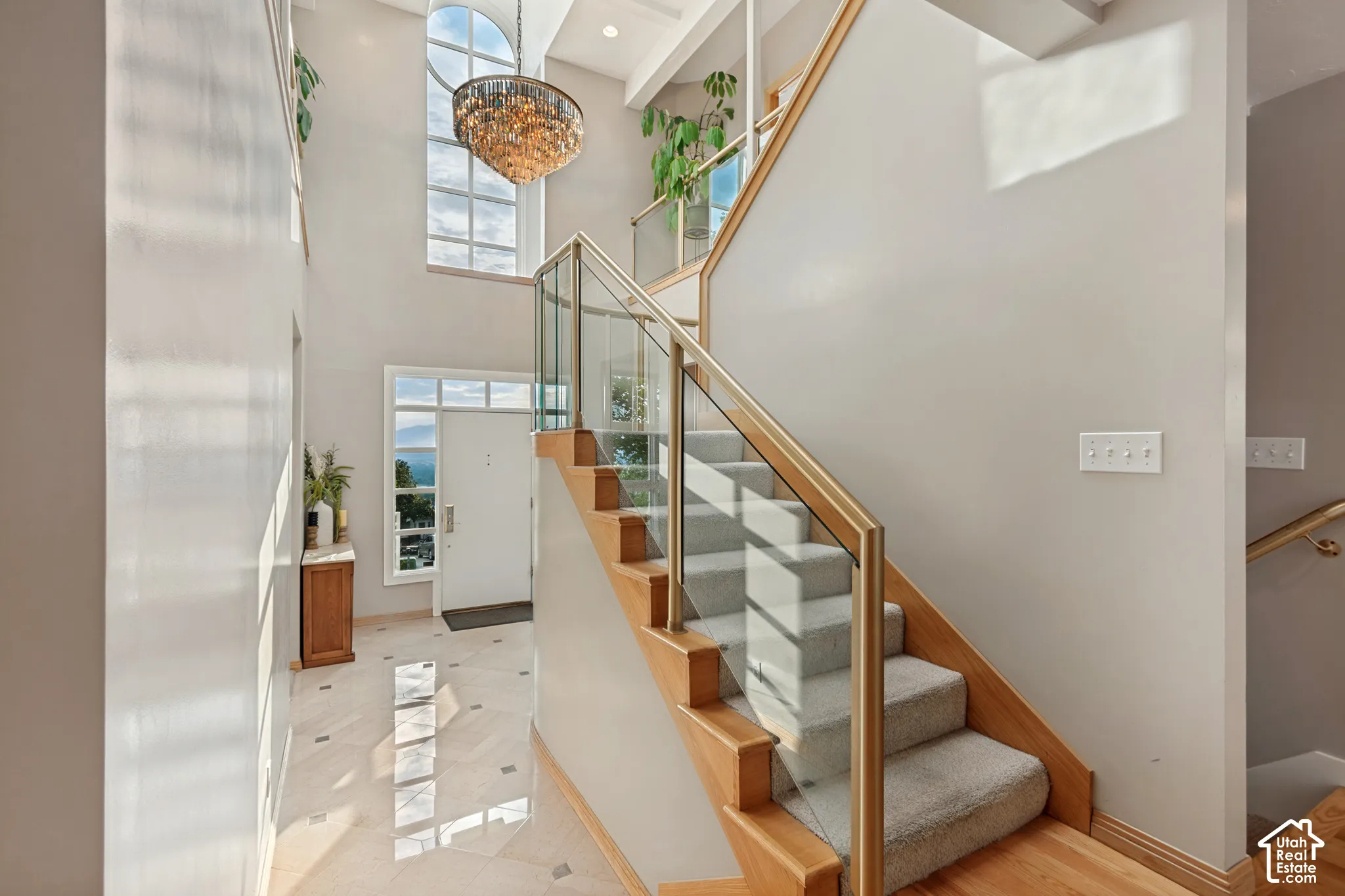 Stairs in atrium to second level