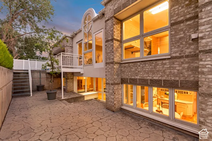 Large patio at back of the home