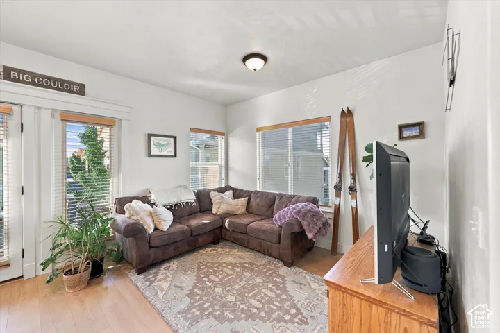 Wood-finish flooring with white walls