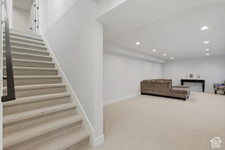 Lower level gathering room perfect for gatherings