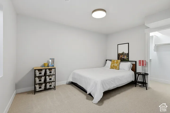 Lower level bedroom with walk in closet