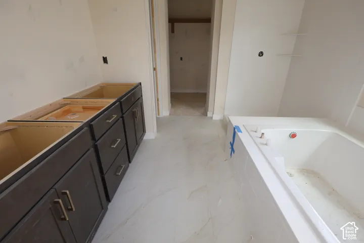 Owners bathroom with soaking tub