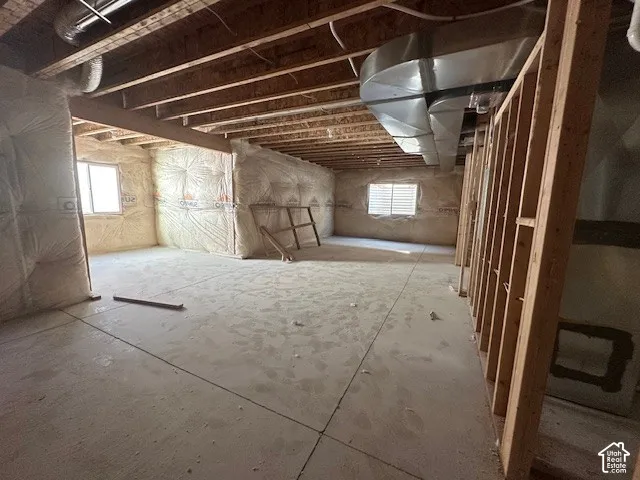 Unfinished basement space preplumbed for wetbar and extra bathroom