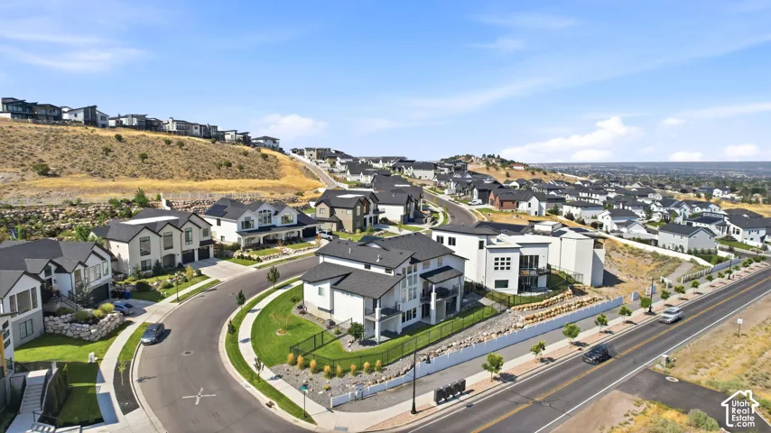 Residential development situated on a sloped terrain