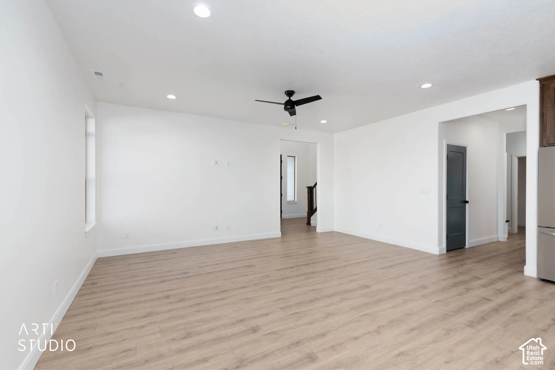 The nine-foot main floor ceilings and transom windows make the space feel open and light.