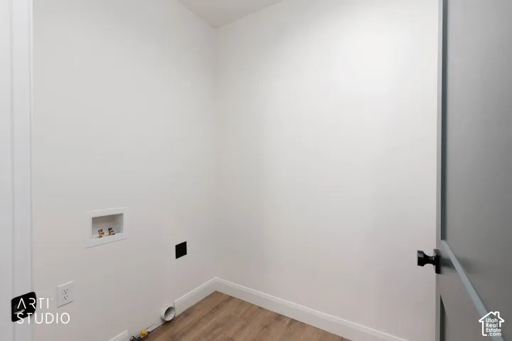 Laundry room conveniently located near the master bedroom