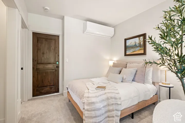 Panel door with dark wood finish