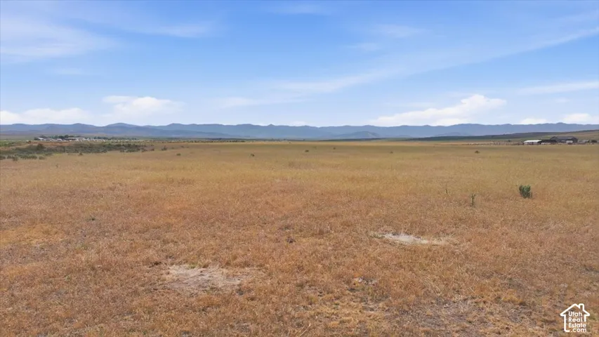 Expansive land parcel featuring natural ground cover and distant mountain ranges