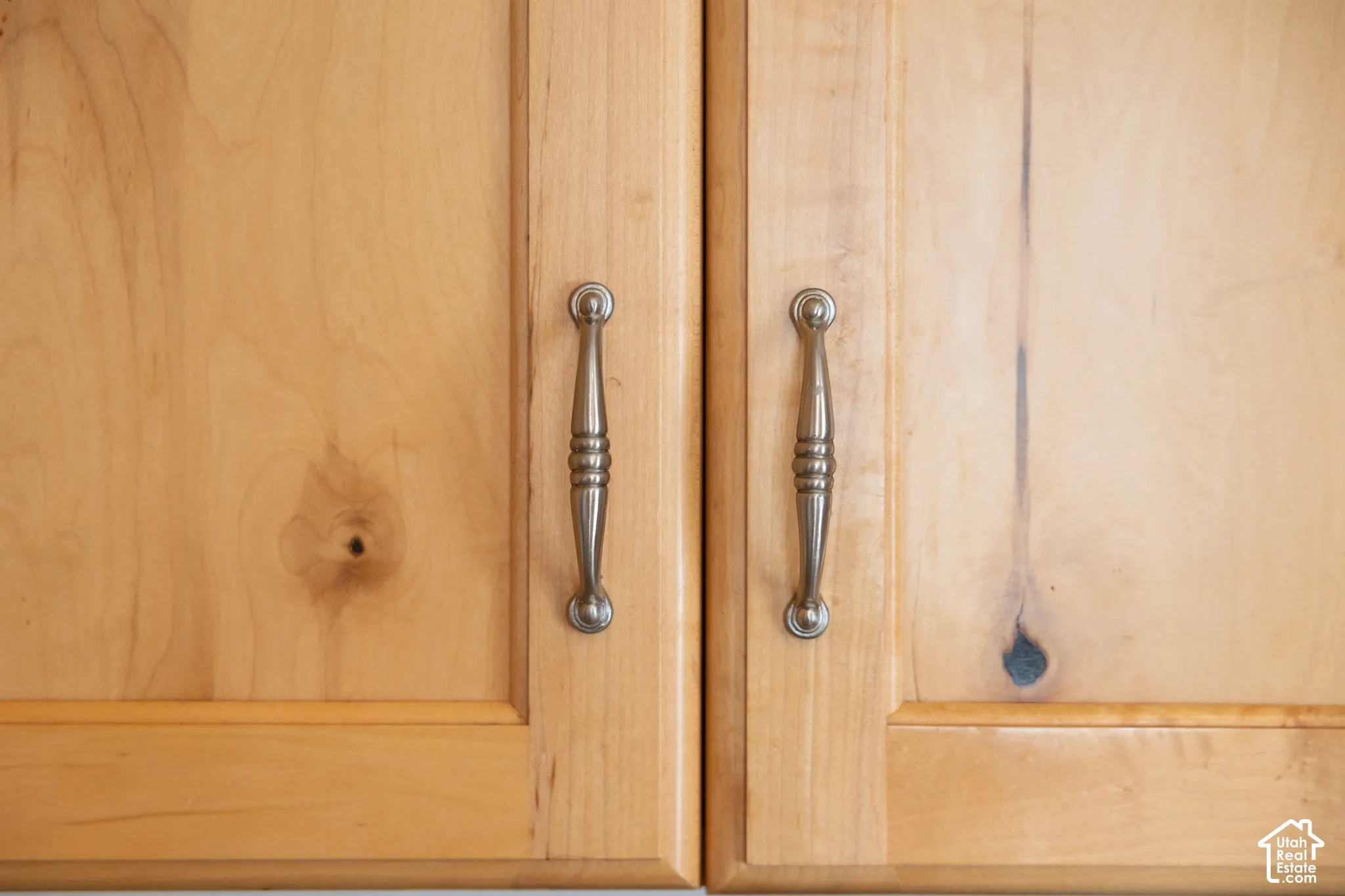 Wood cabinetry with panel detailing and brass-toned hardware